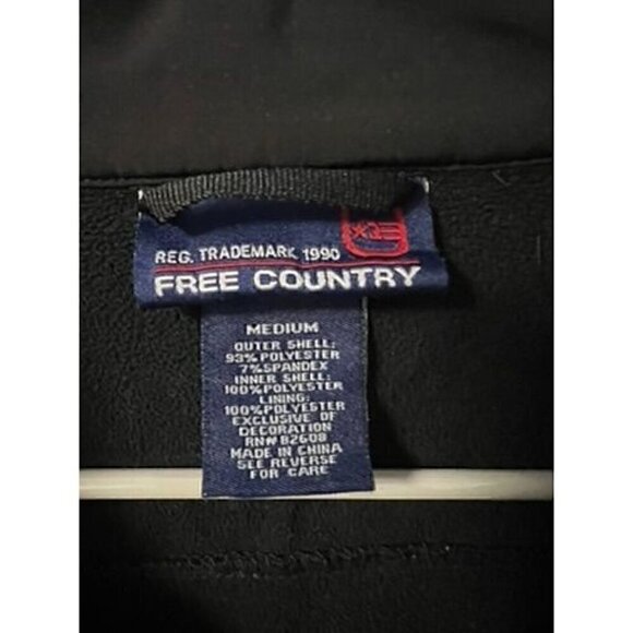 Free Country Mens Medium Black Softshell Jacket With Zippered Pockets & Adjustab - Picture 3 of 8